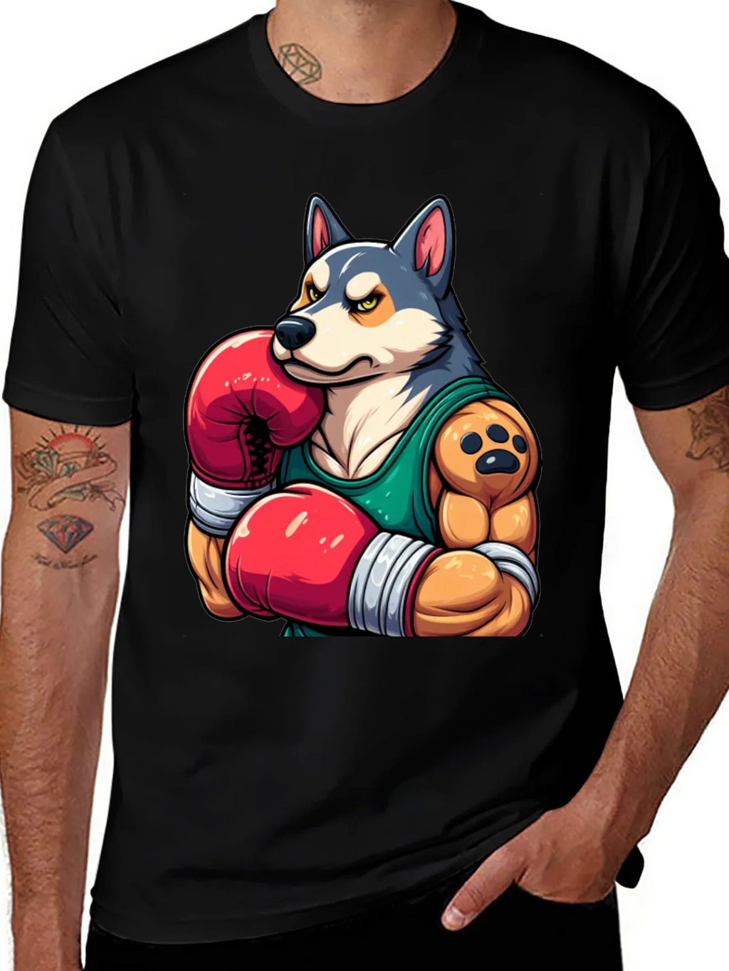 Boxer Dog Graphic Tee - Mens Black T-Shirt product image 1
