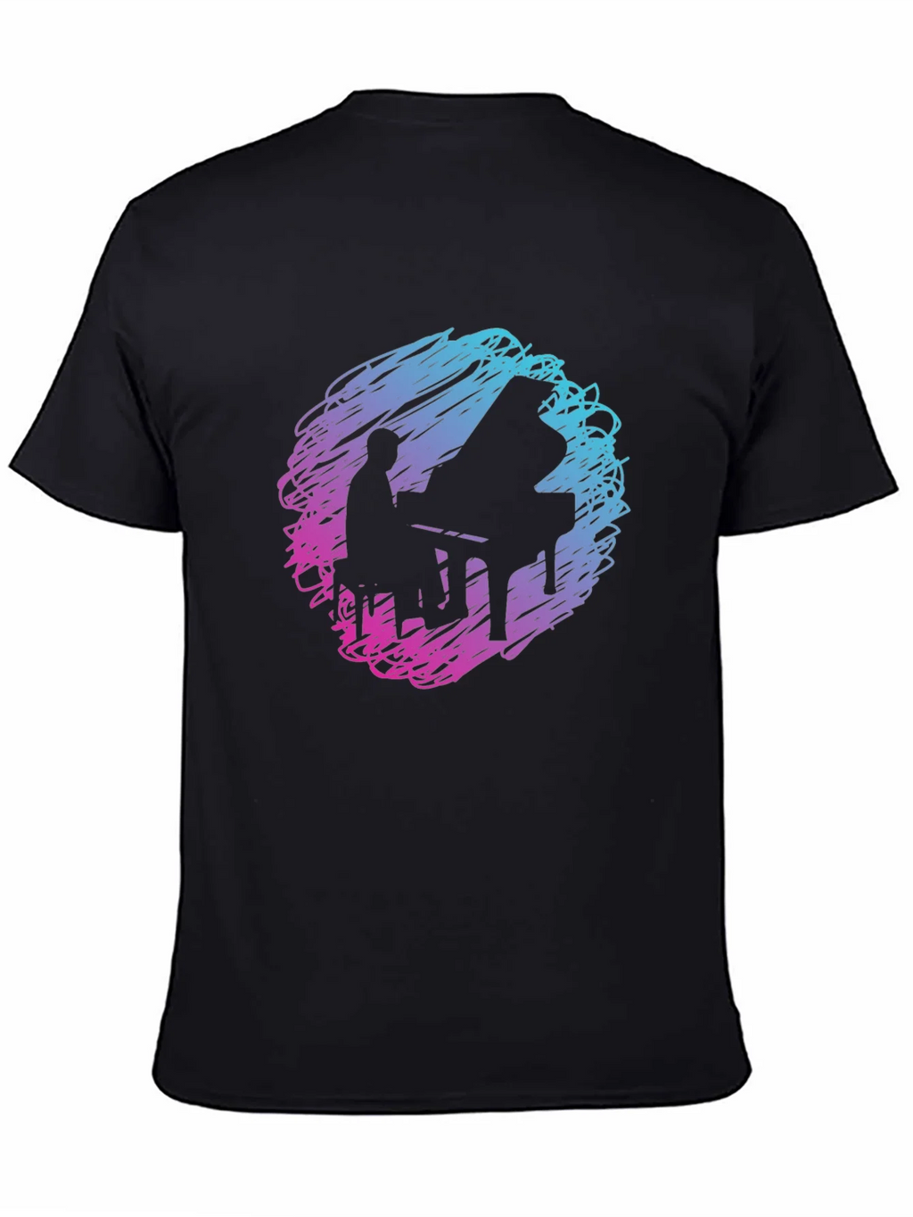 Piano Player Graphic Tee - Abstract Scribble Design product image 3