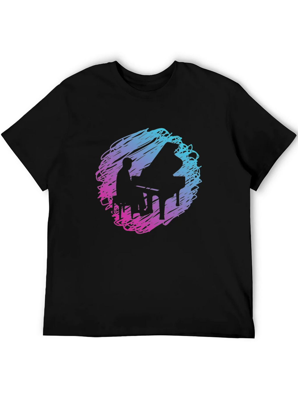 Piano Player Graphic Tee - Abstract Scribble Design product image 4