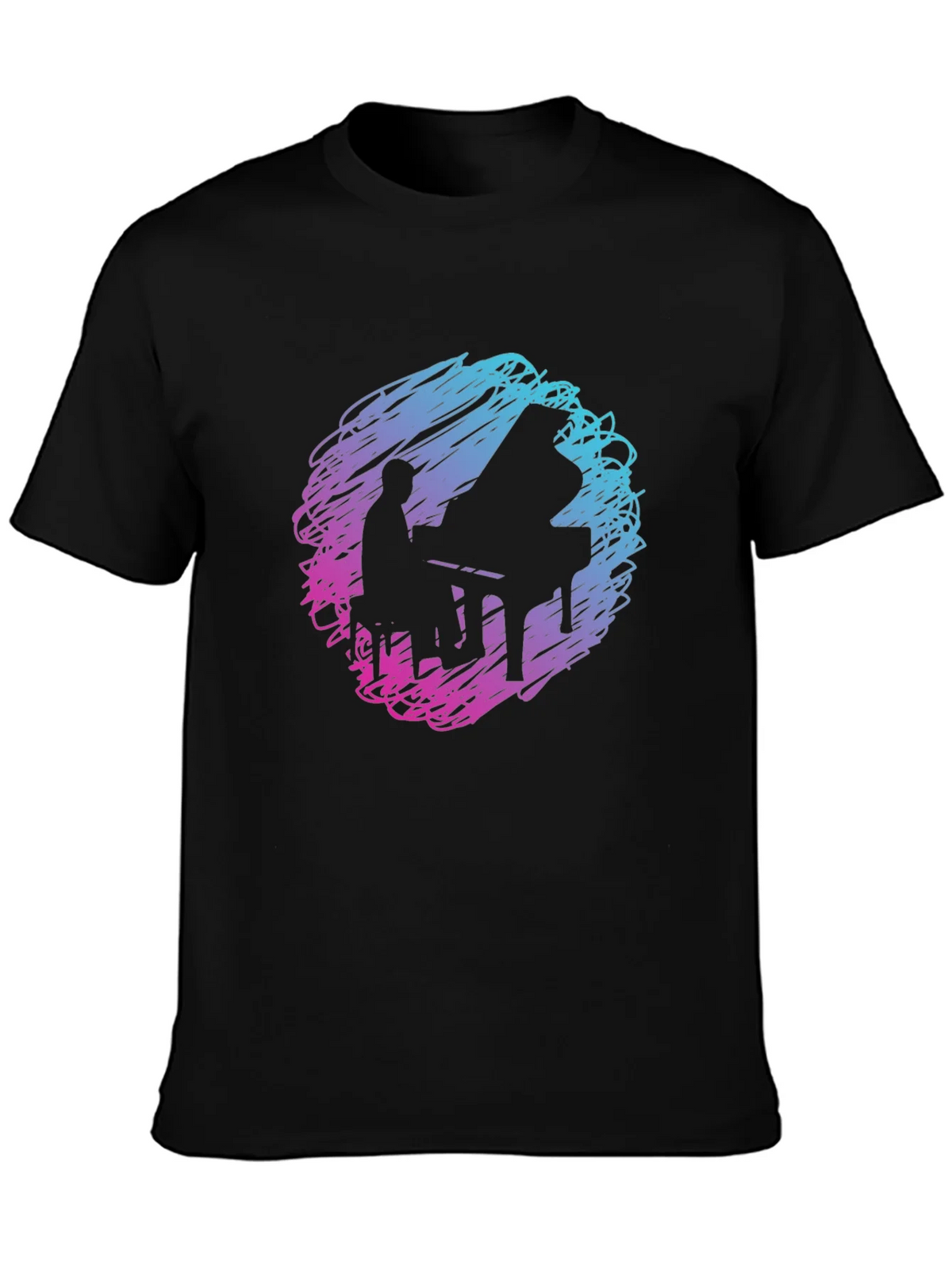Piano Player Graphic Tee - Abstract Scribble Design product image 2