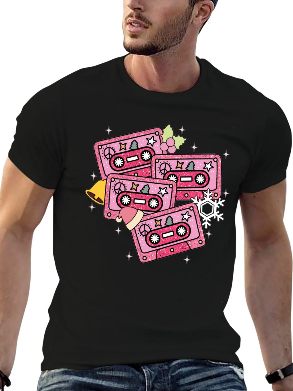 Retro Christmas Cassette Tape T-Shirt product image 6