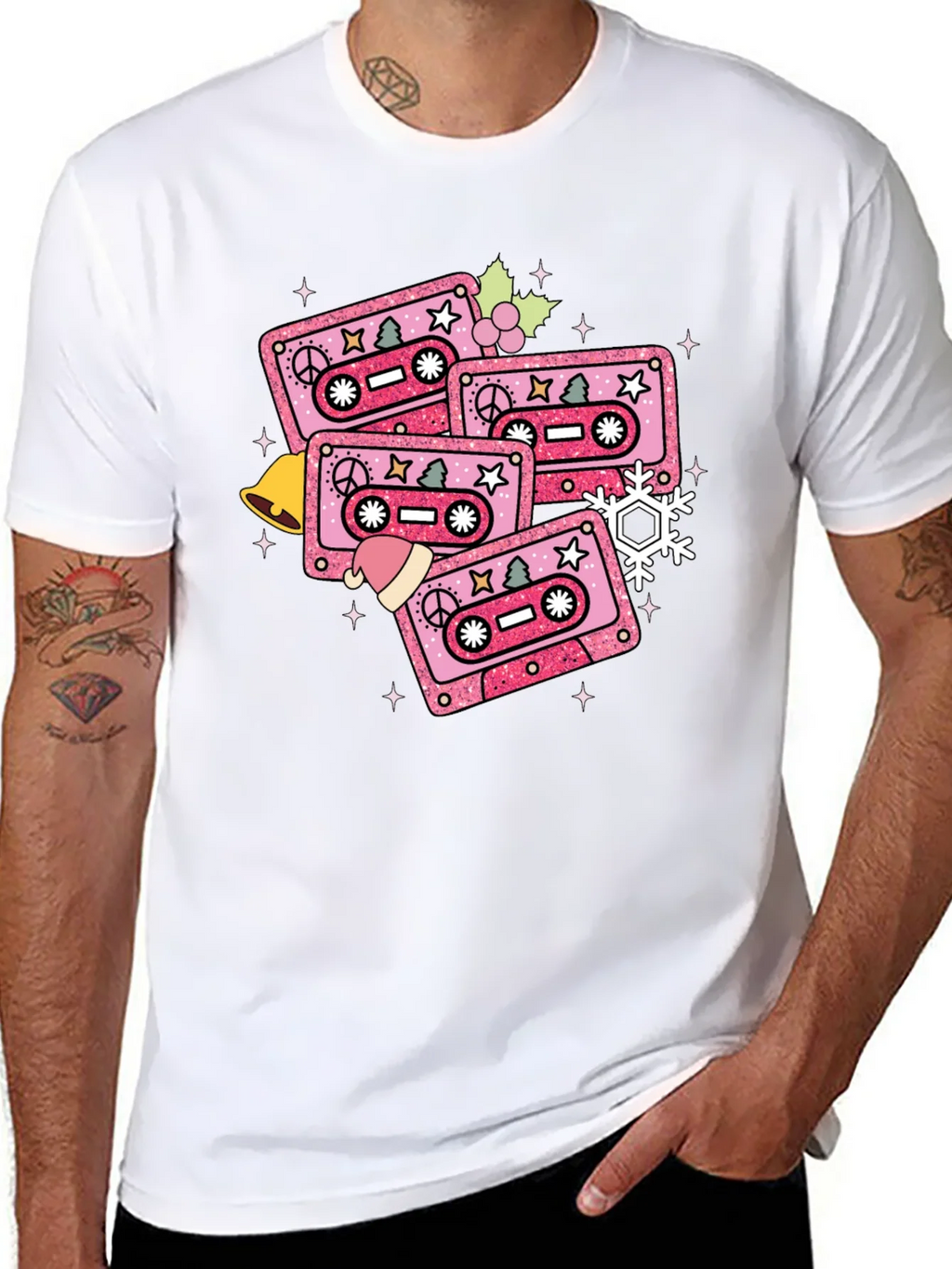 Retro Christmas Cassette Tape T-Shirt product image 7