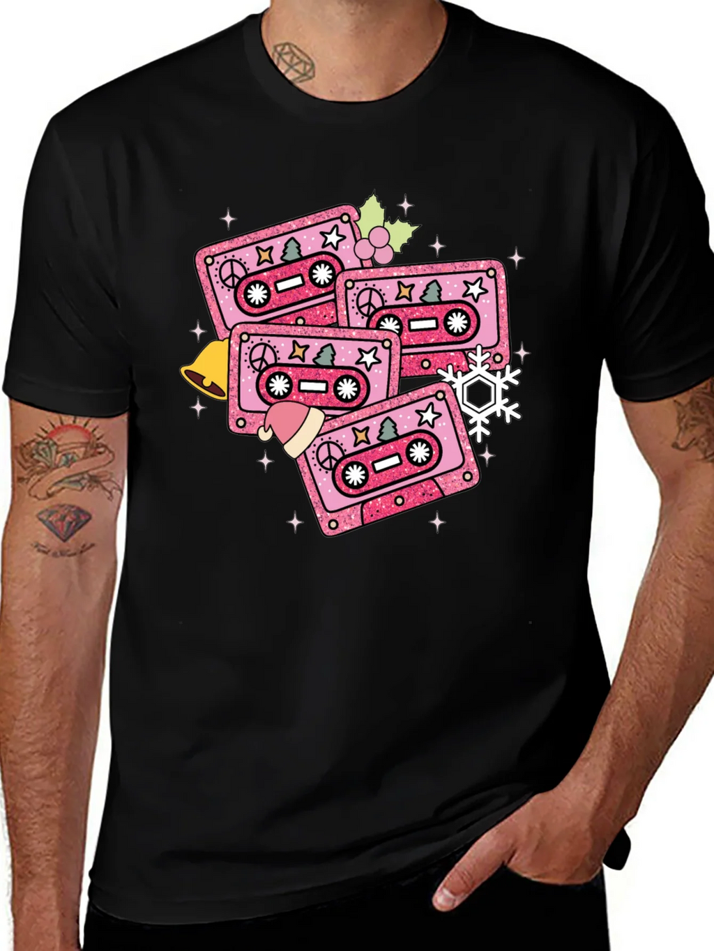 Retro Christmas Cassette Tape T-Shirt product image 1