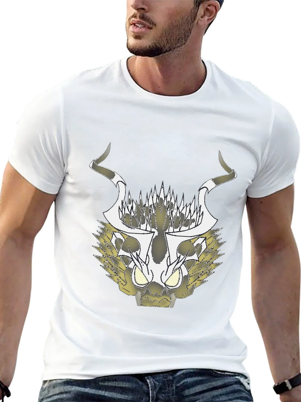Abstract Black T-Shirt with Geometric Animal Design product image 12