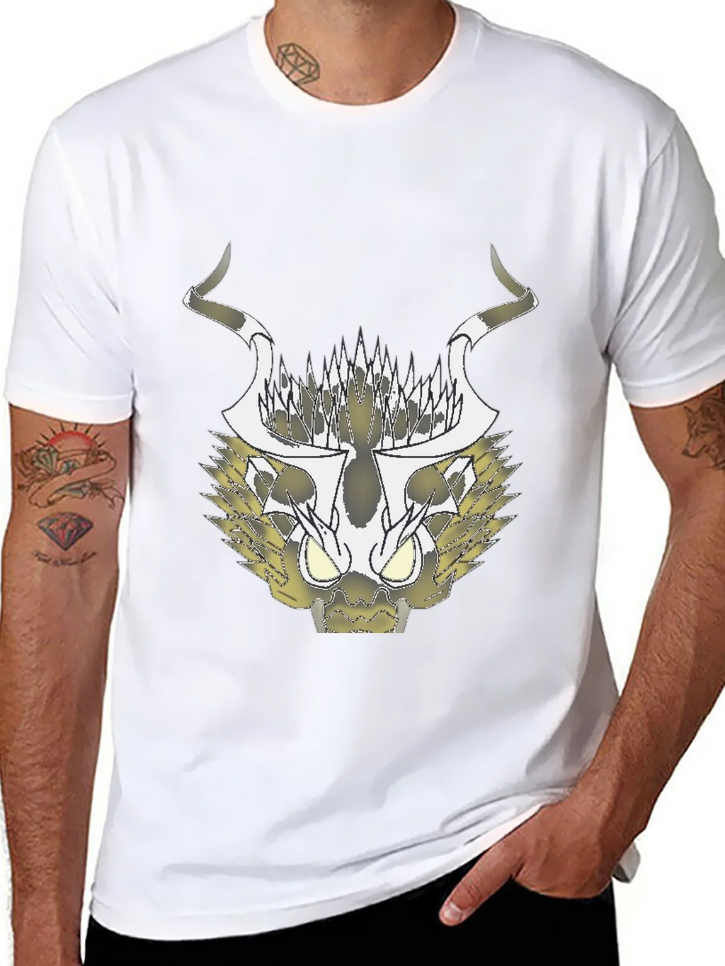 Abstract Black T-Shirt with Geometric Animal Design product image 7
