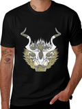 Abstract Black T-Shirt with Geometric Animal Design product image 1