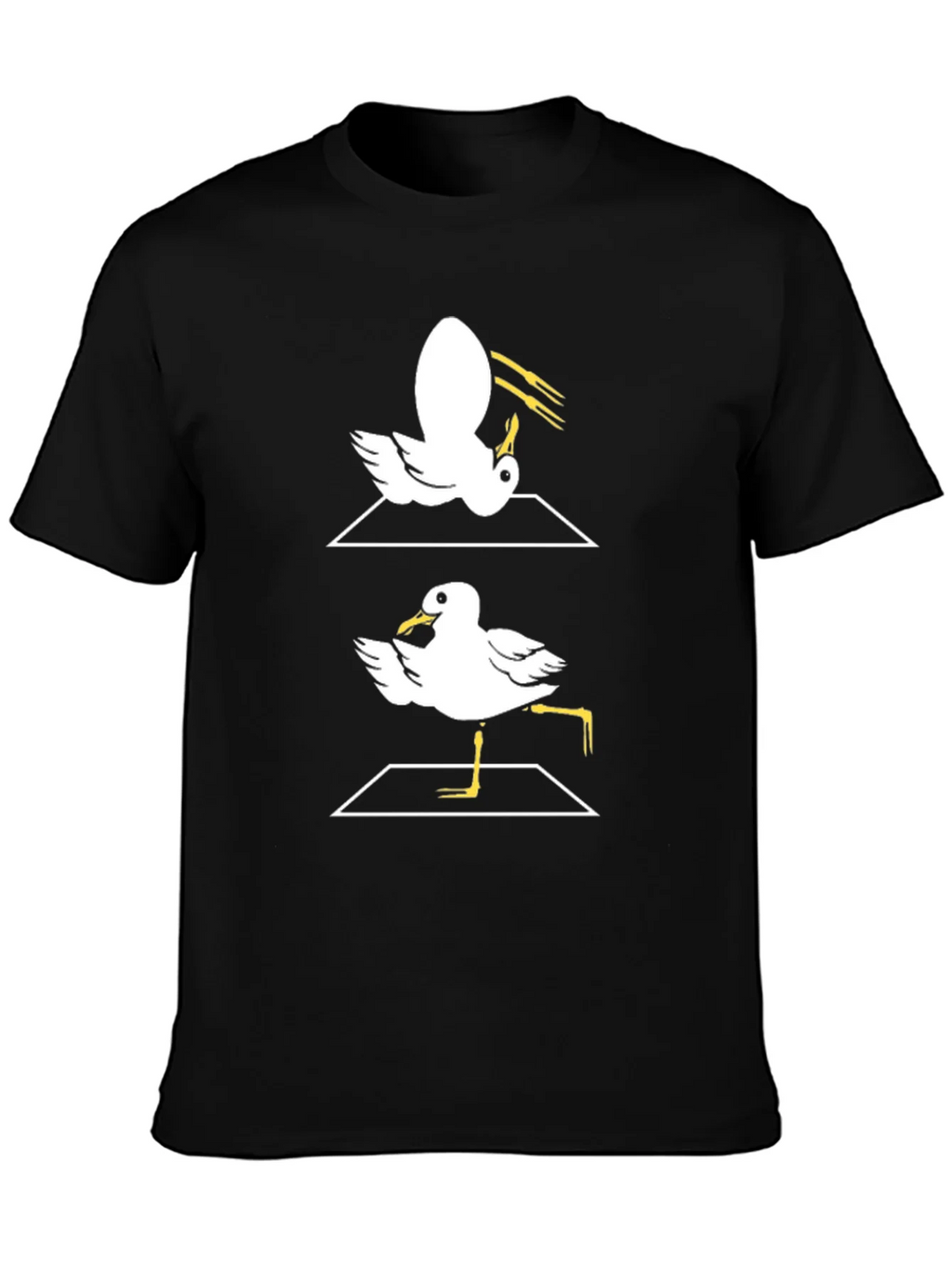 Funny Dancing Seagull Graphic Tee - Black Cotton T-Shirt product image 3