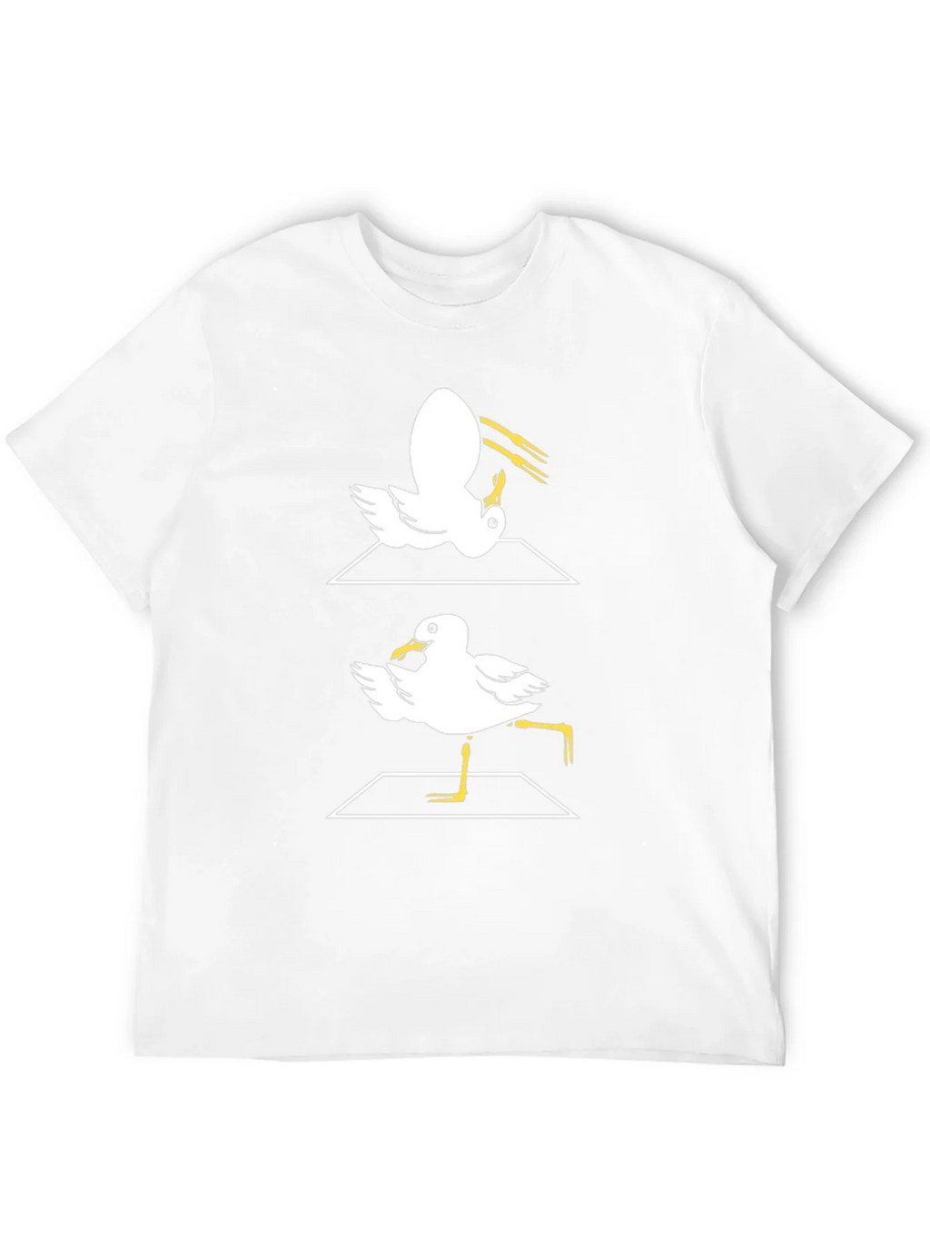Funny Dancing Seagull Graphic Tee - Black Cotton T-Shirt product image 11