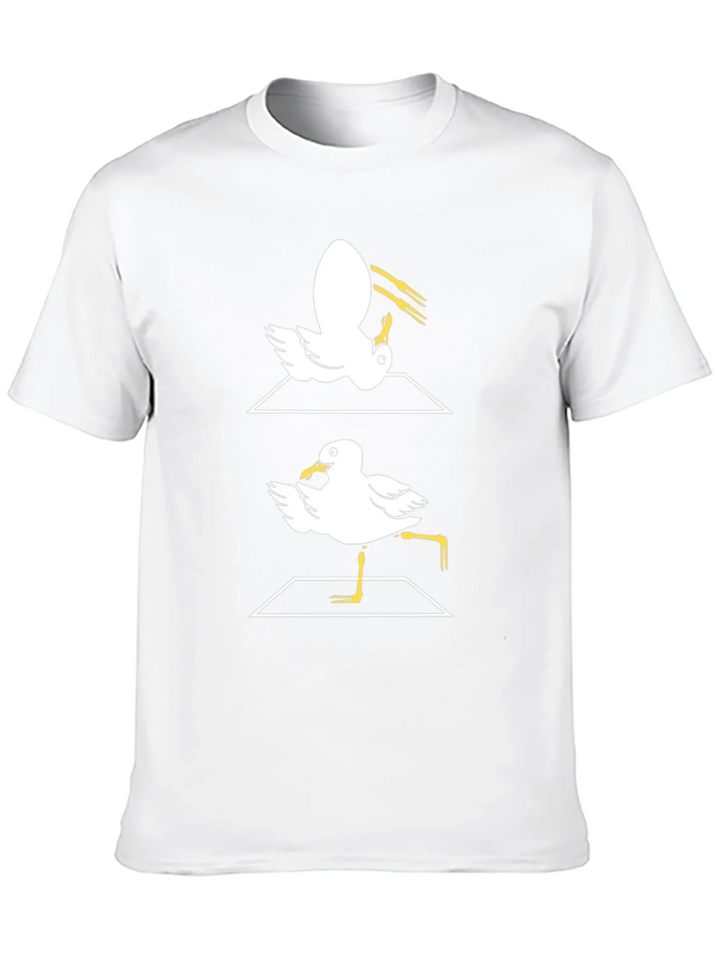 Funny Dancing Seagull Graphic Tee - Black Cotton T-Shirt product image 9