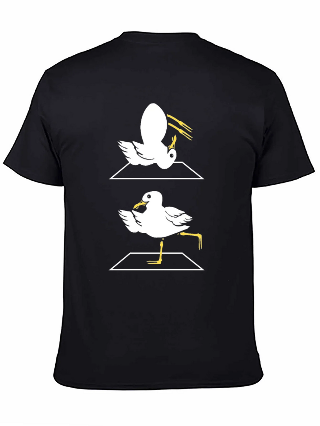 Funny Dancing Seagull Graphic Tee - Black Cotton T-Shirt product image 4
