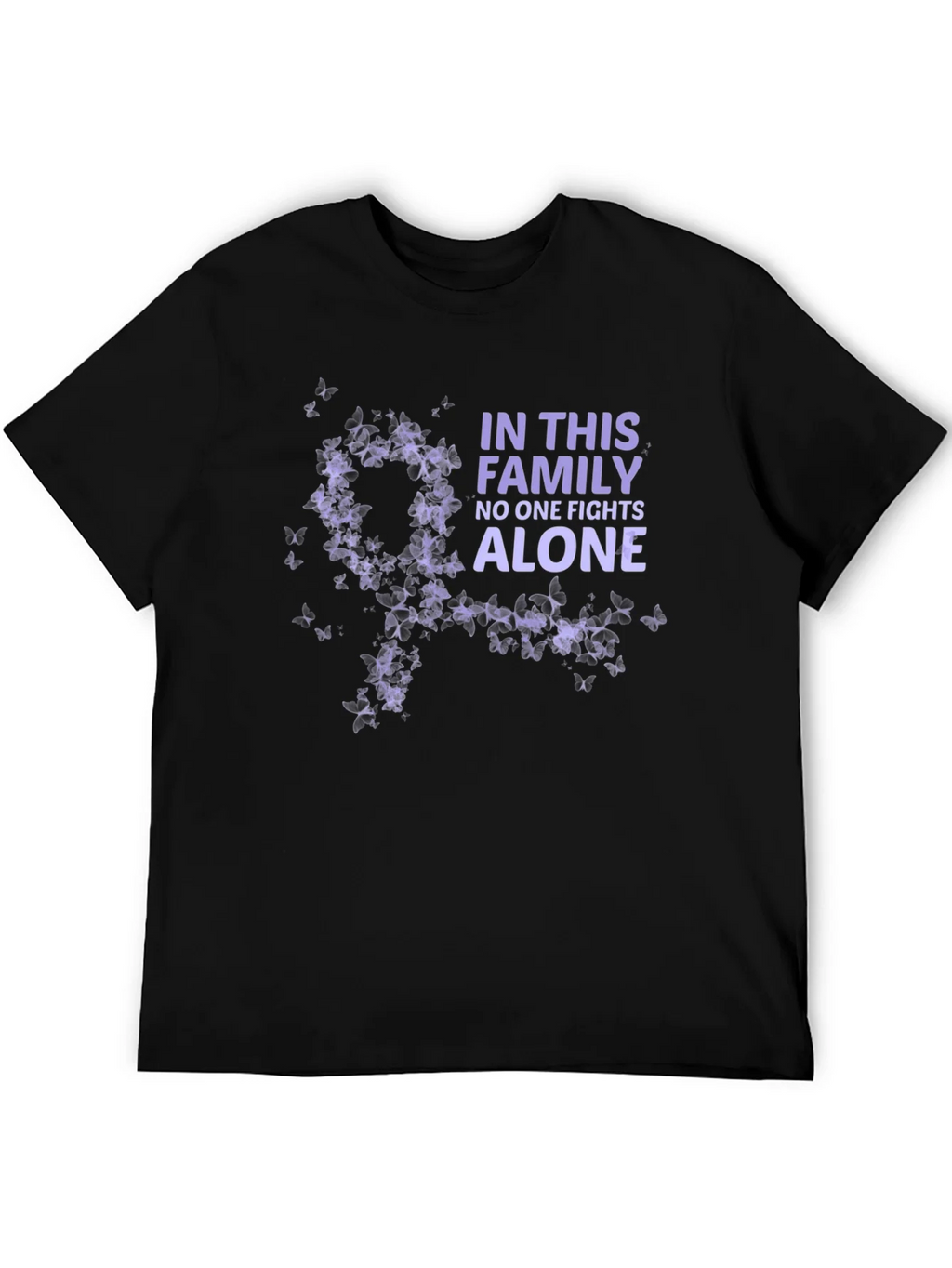 Family Fights Alone Awareness Tee - Black product image 5