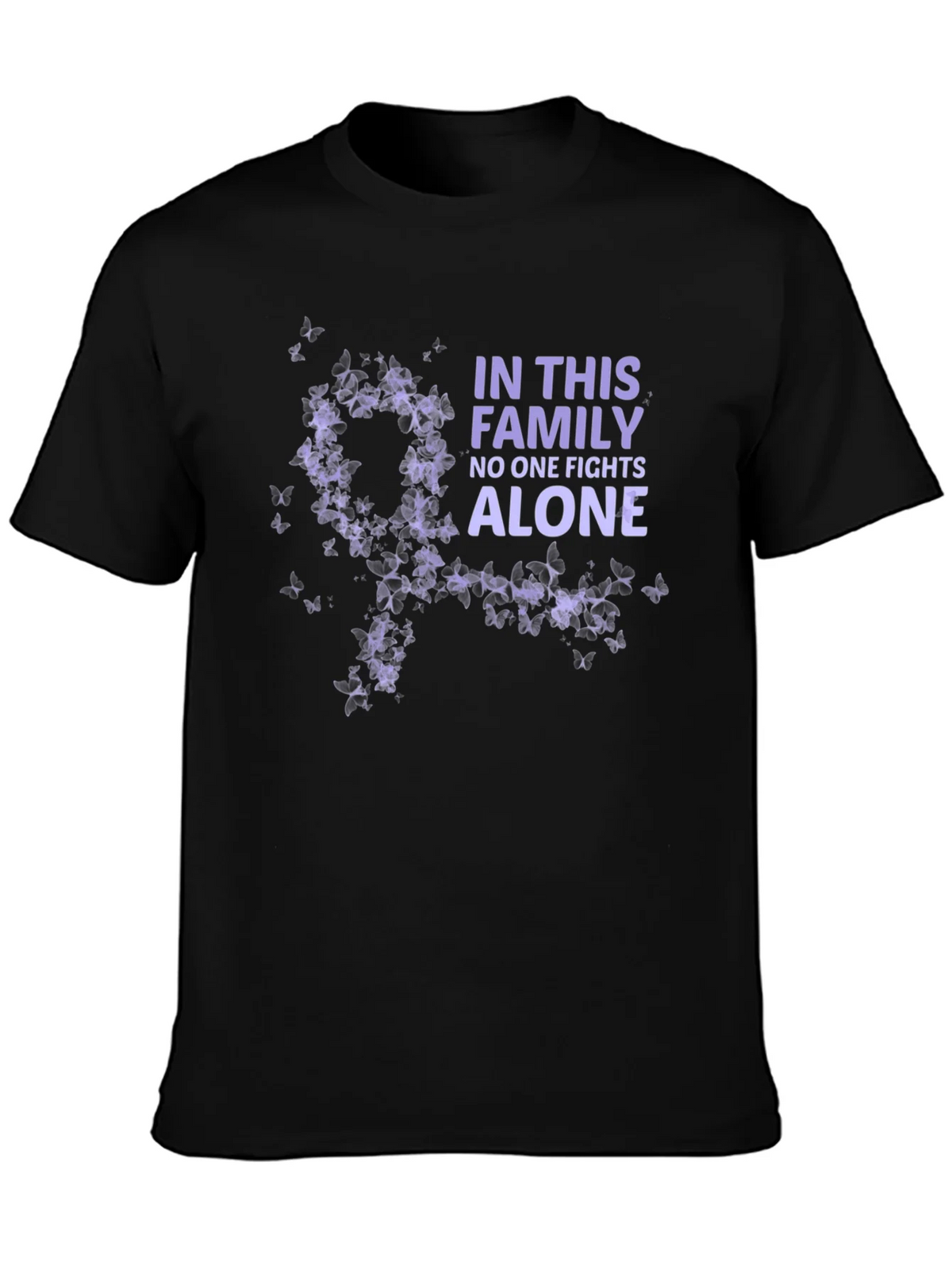 Family Fights Alone Awareness Tee - Black product image 3
