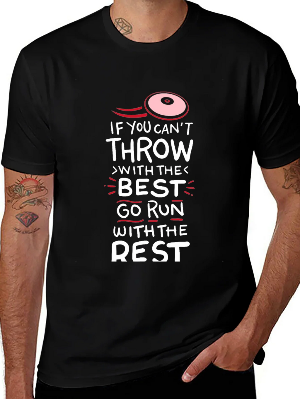 Funny Disc Golf T-Shirt - Run With The Rest product image 1