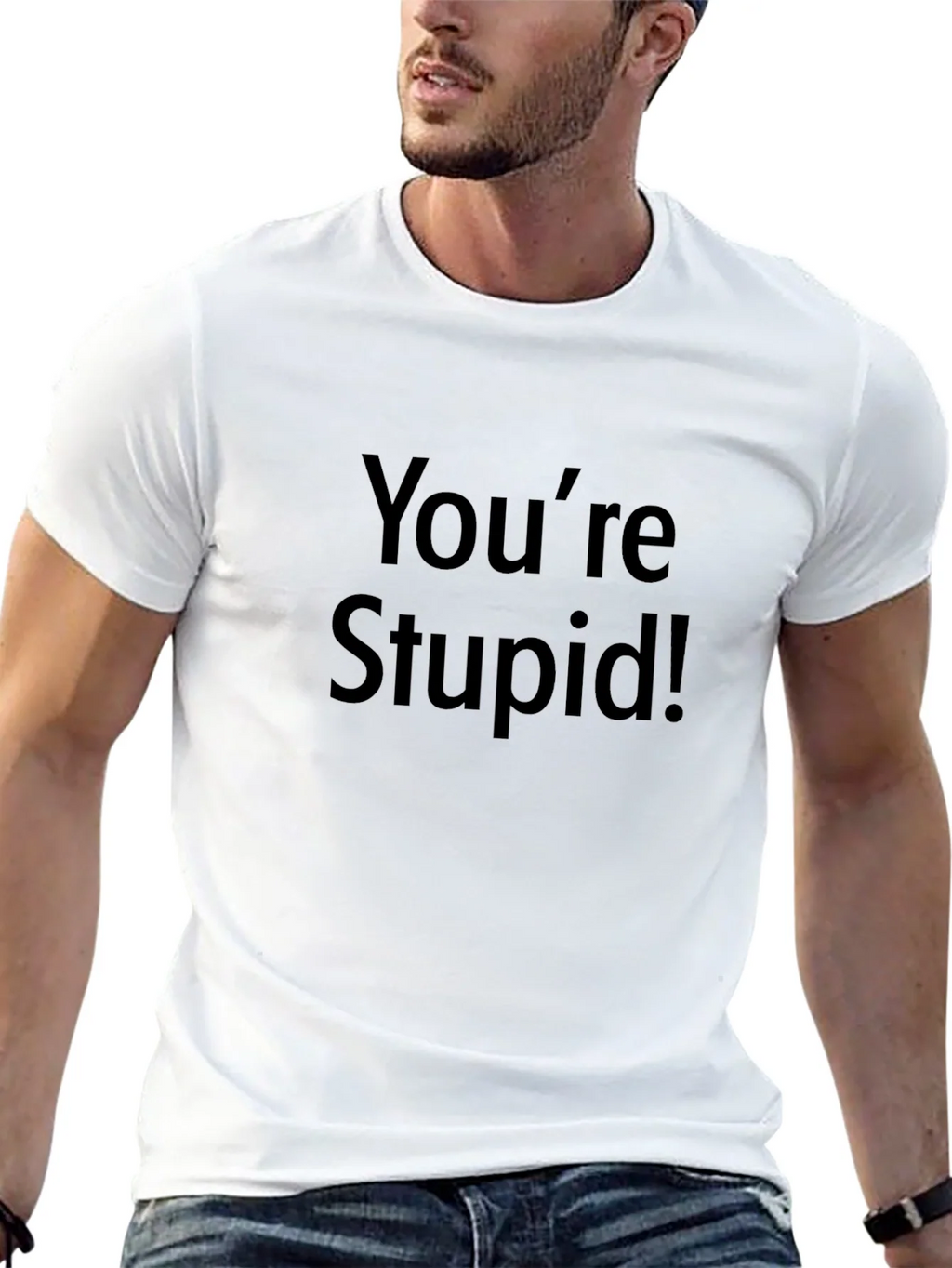 Youre Stupid! Graphic Print Black T-Shirt product image 9