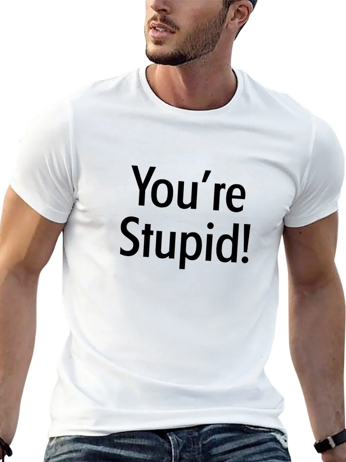 Youre Stupid! Graphic Print Black T-Shirt product image 9