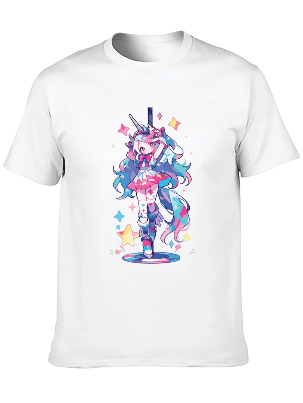 Unicorn Girl Graphic Tee - Black Cotton T-Shirt product image 9