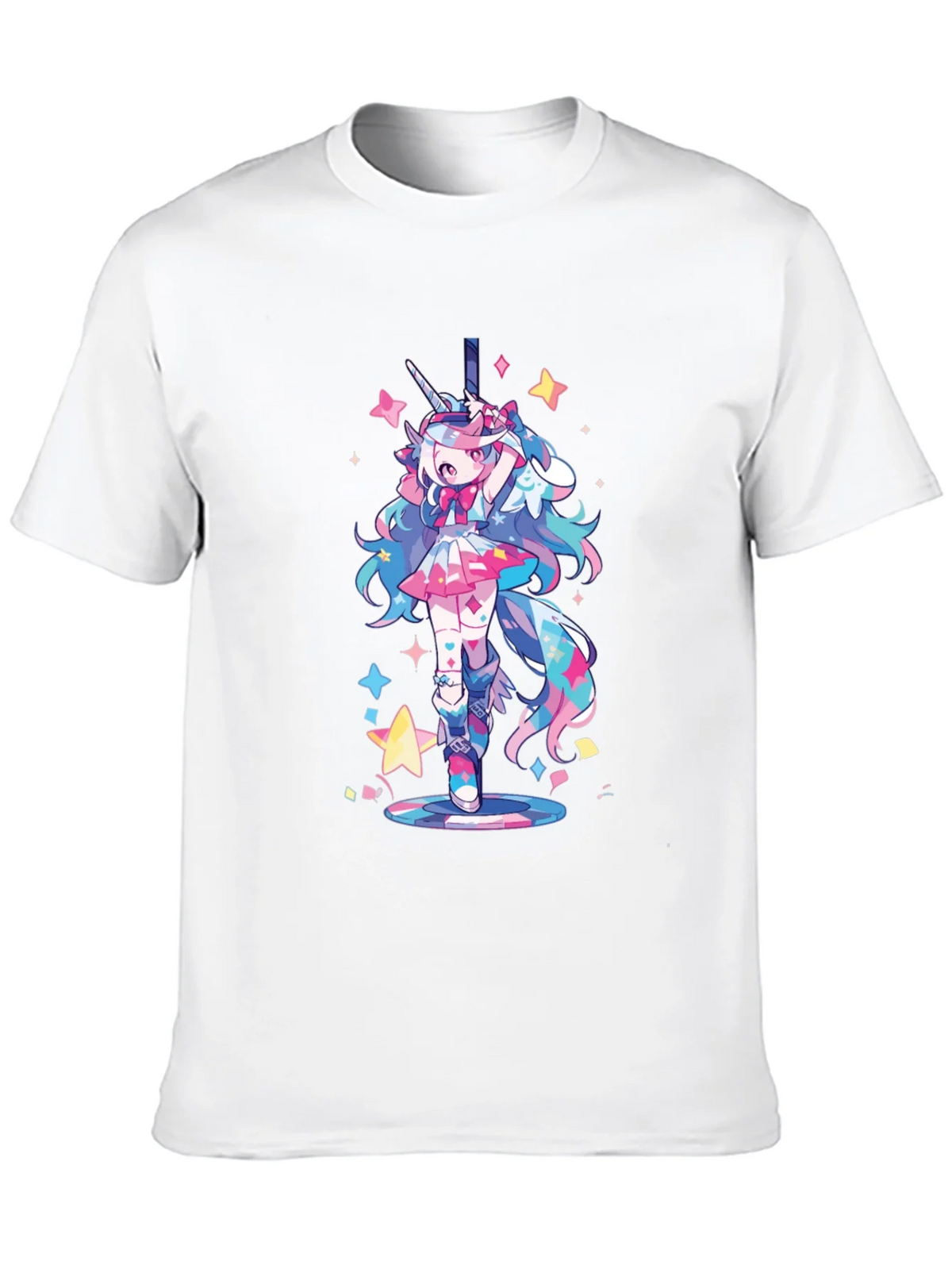 Unicorn Girl Graphic Tee - Black Cotton T-Shirt product image 9