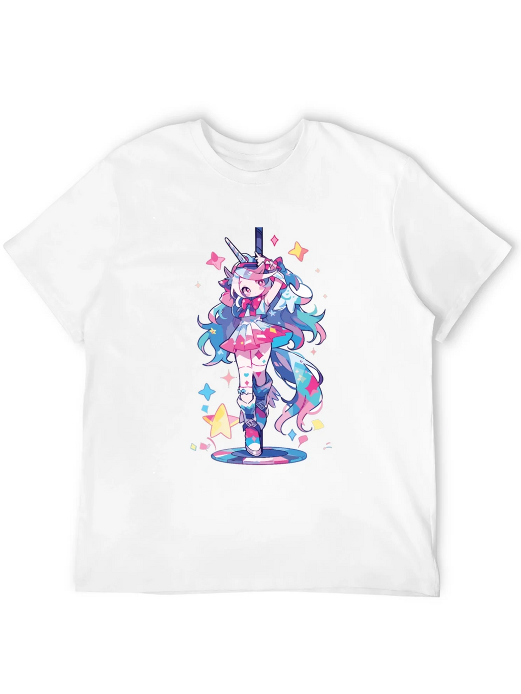 Unicorn Girl Graphic Tee - Black Cotton T-Shirt product image 11