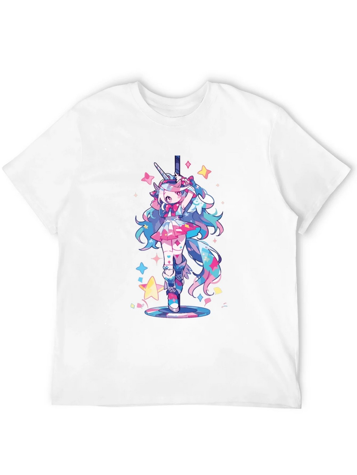 Unicorn Girl Graphic Tee - Black Cotton T-Shirt product image 11