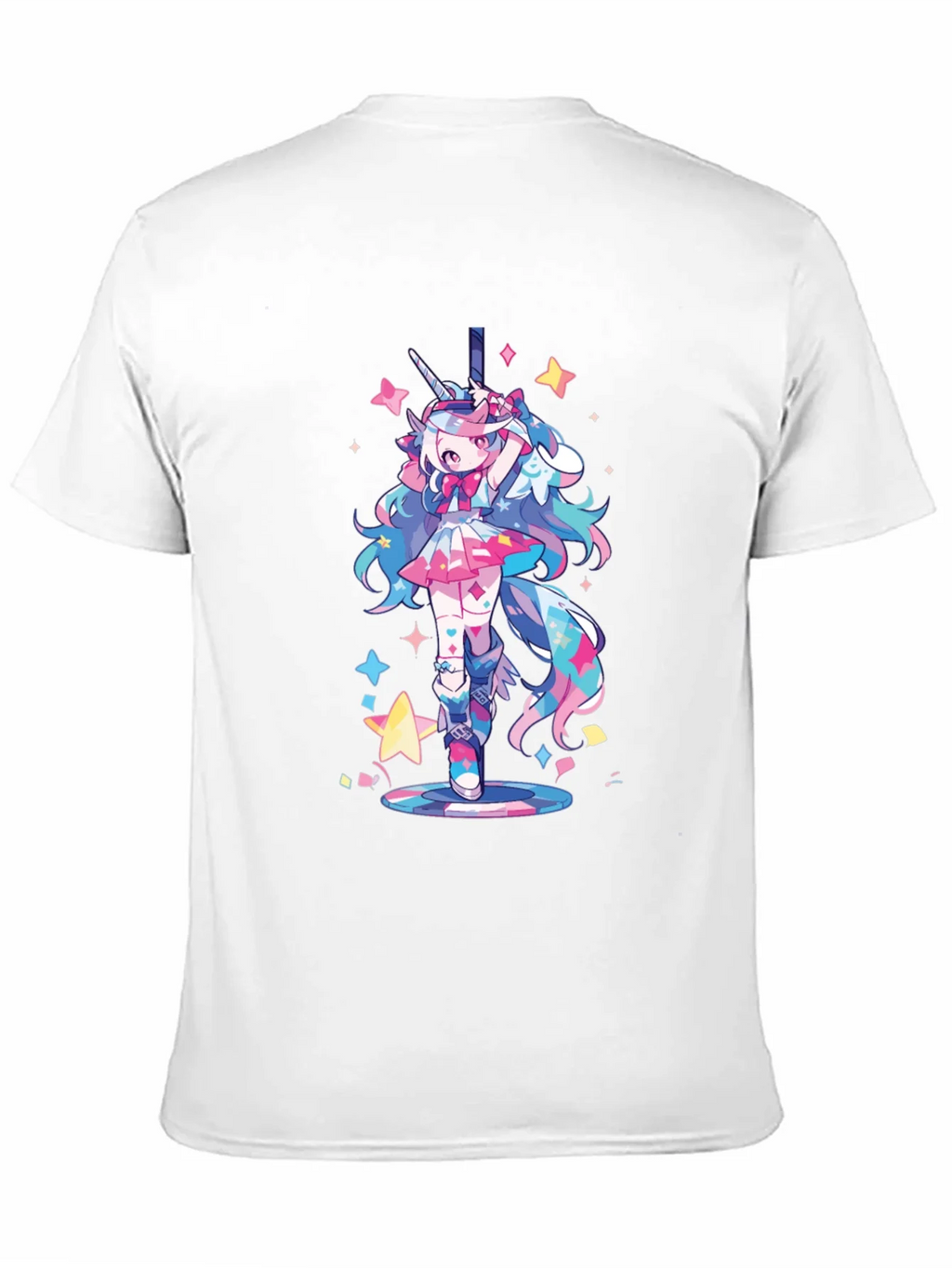 Unicorn Girl Graphic Tee - Black Cotton T-Shirt product image 10