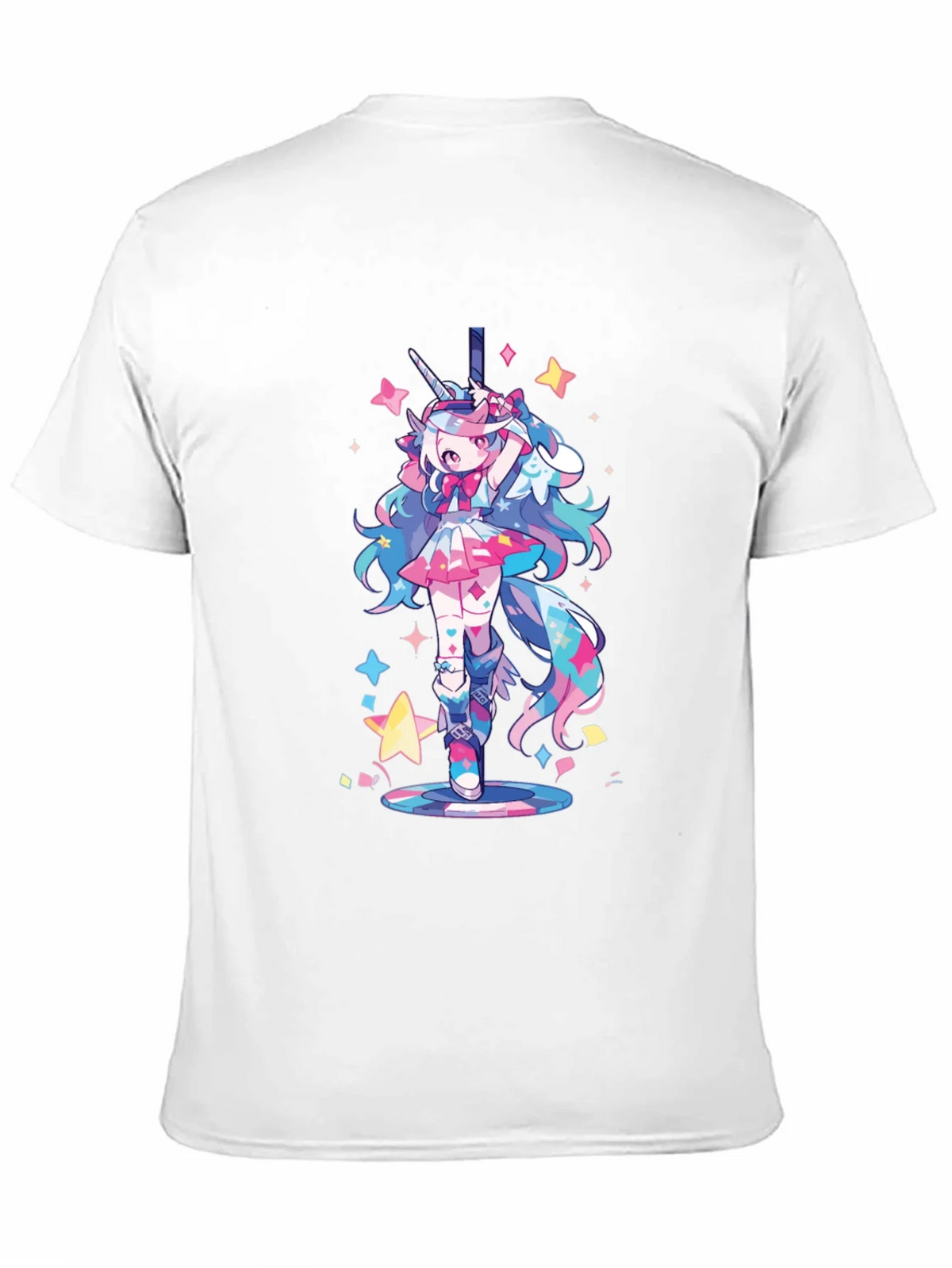 Unicorn Girl Graphic Tee - Black Cotton T-Shirt product image 10