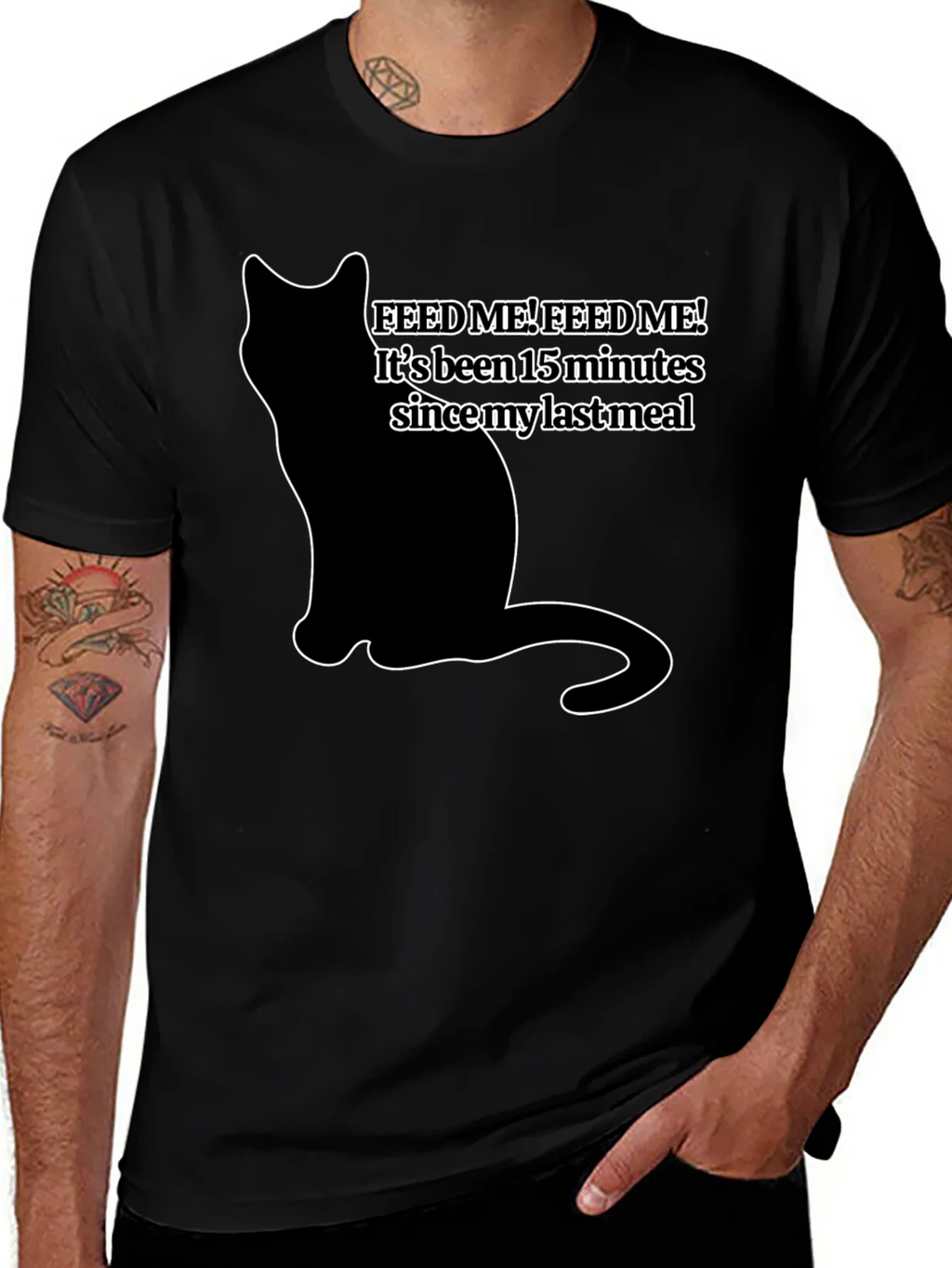 Feed Me Cat T-Shirt - Funny Pet Lover Tee product image 1