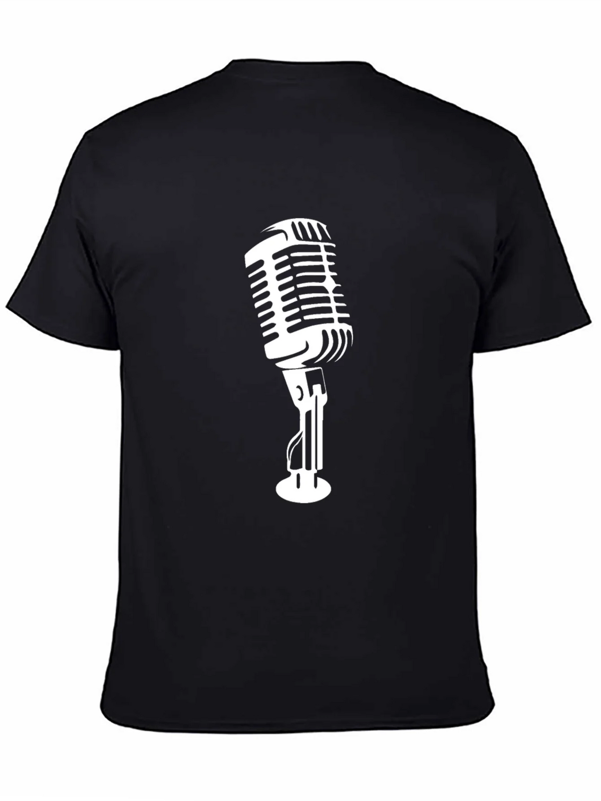 Retro Microphone Graphic Tee - Classic Black product image 4