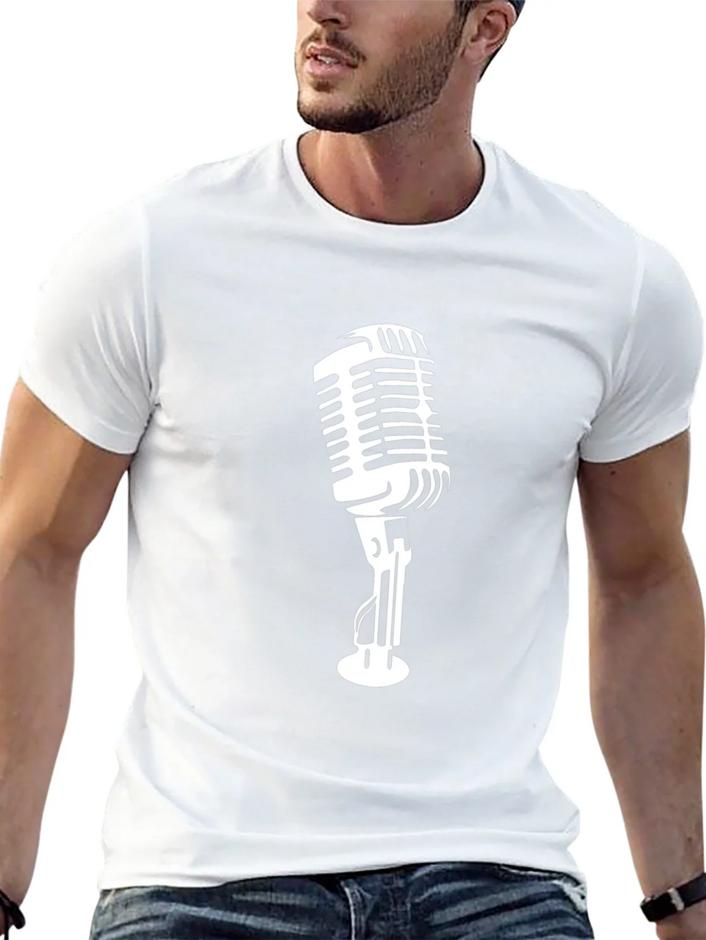 Retro Microphone Graphic Tee - Classic Black product image 12