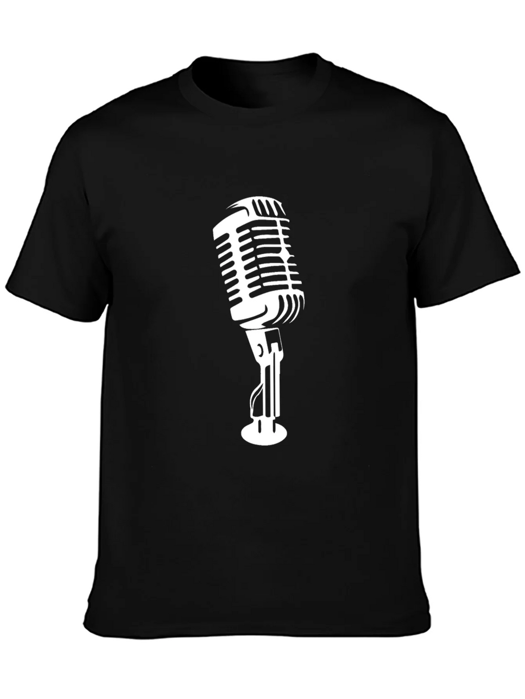 Retro Microphone Graphic Tee - Classic Black product image 3