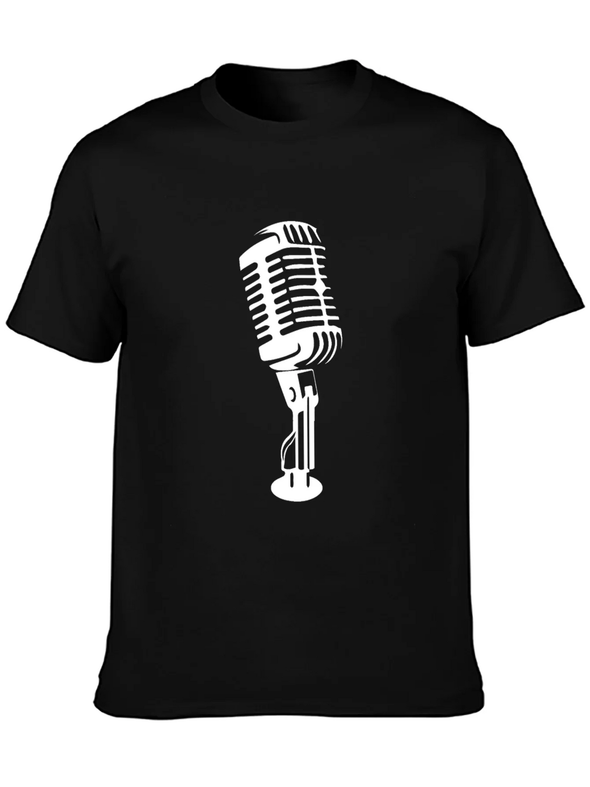 Retro Microphone Graphic Tee - Classic Black product image 3