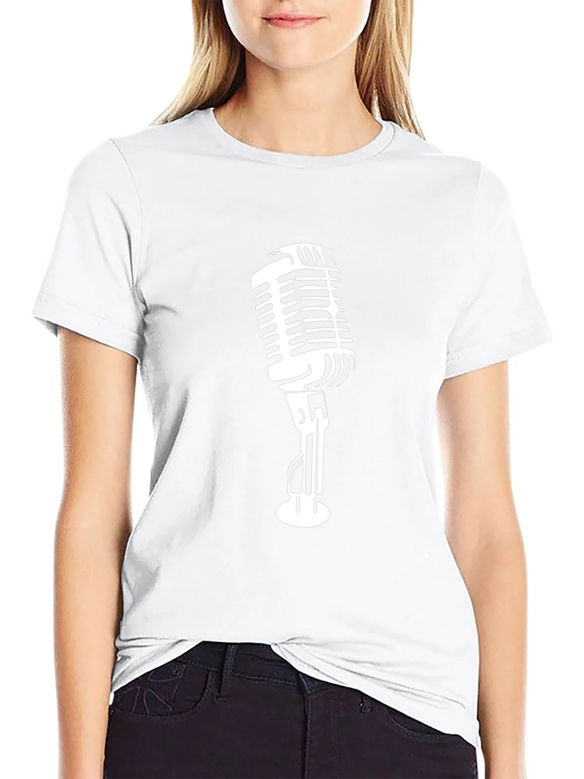 Retro Microphone Graphic Tee - Classic Black product image 8