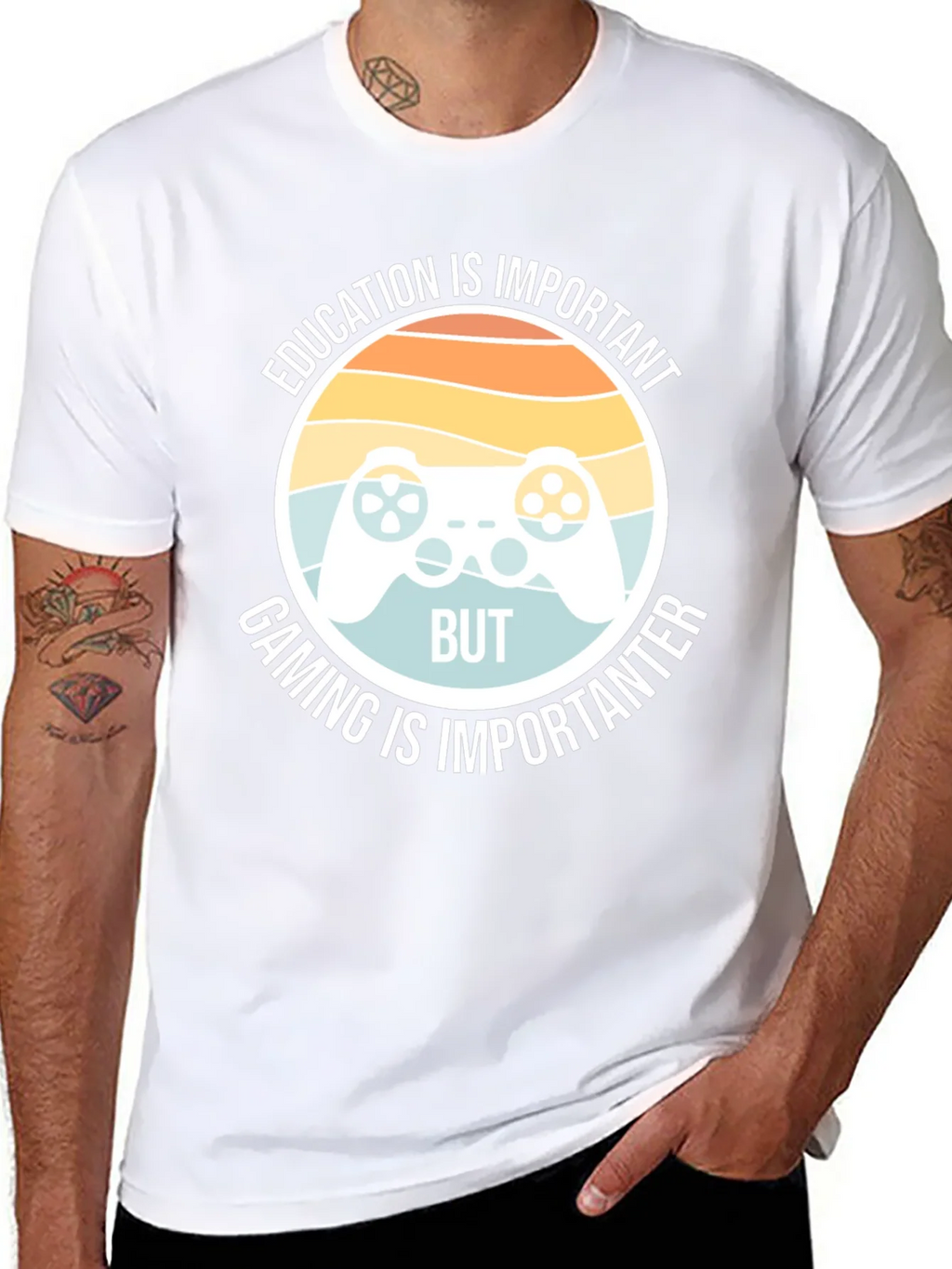 Funny Gamer T-Shirt - Education vs Gaming product image 6