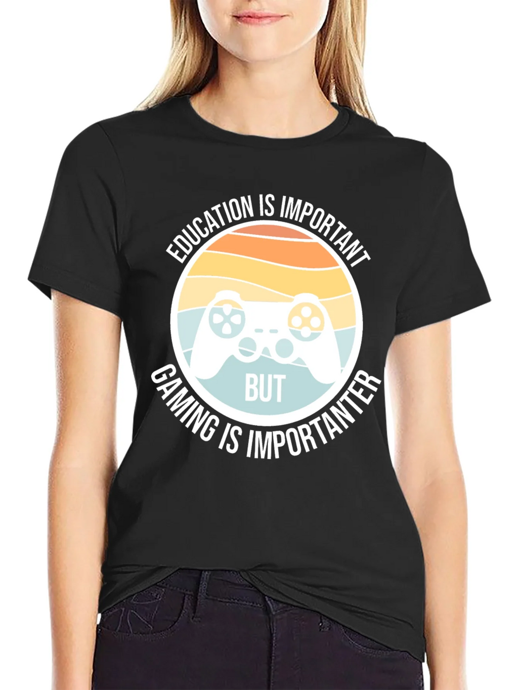 Funny Gamer T-Shirt - Education vs Gaming product image 2