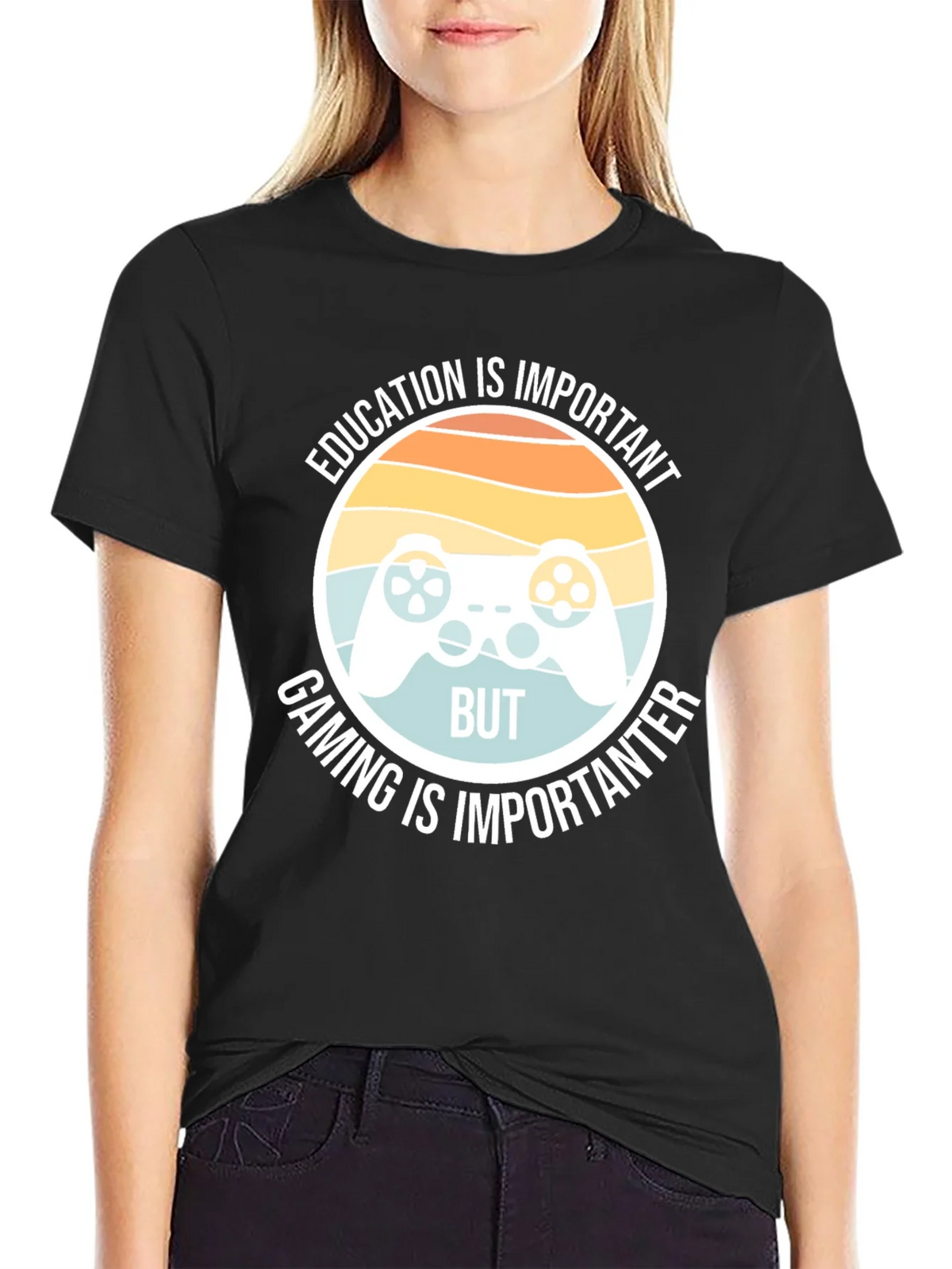 Funny Gamer T-Shirt - Education vs Gaming product image 2