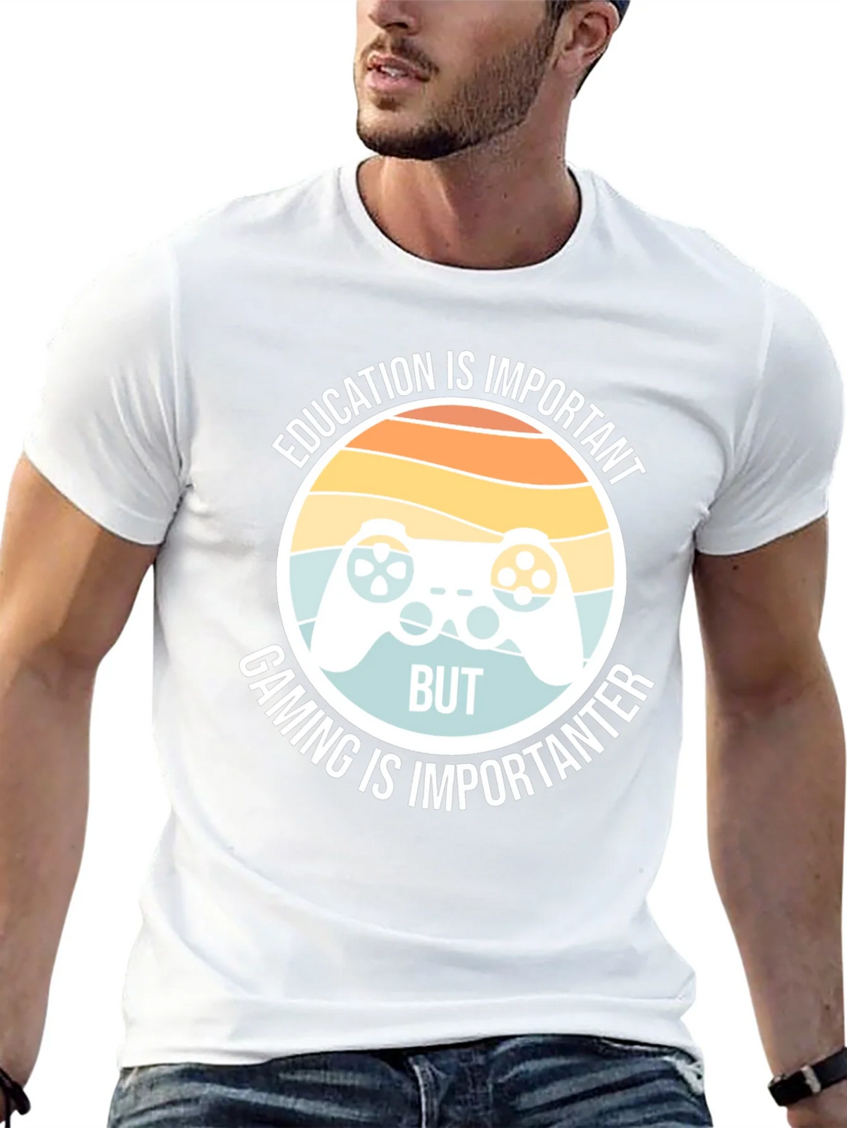 Funny Gamer T-Shirt - Education vs Gaming product image 9