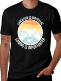 Funny Gamer T-Shirt - Education vs Gaming product image 1