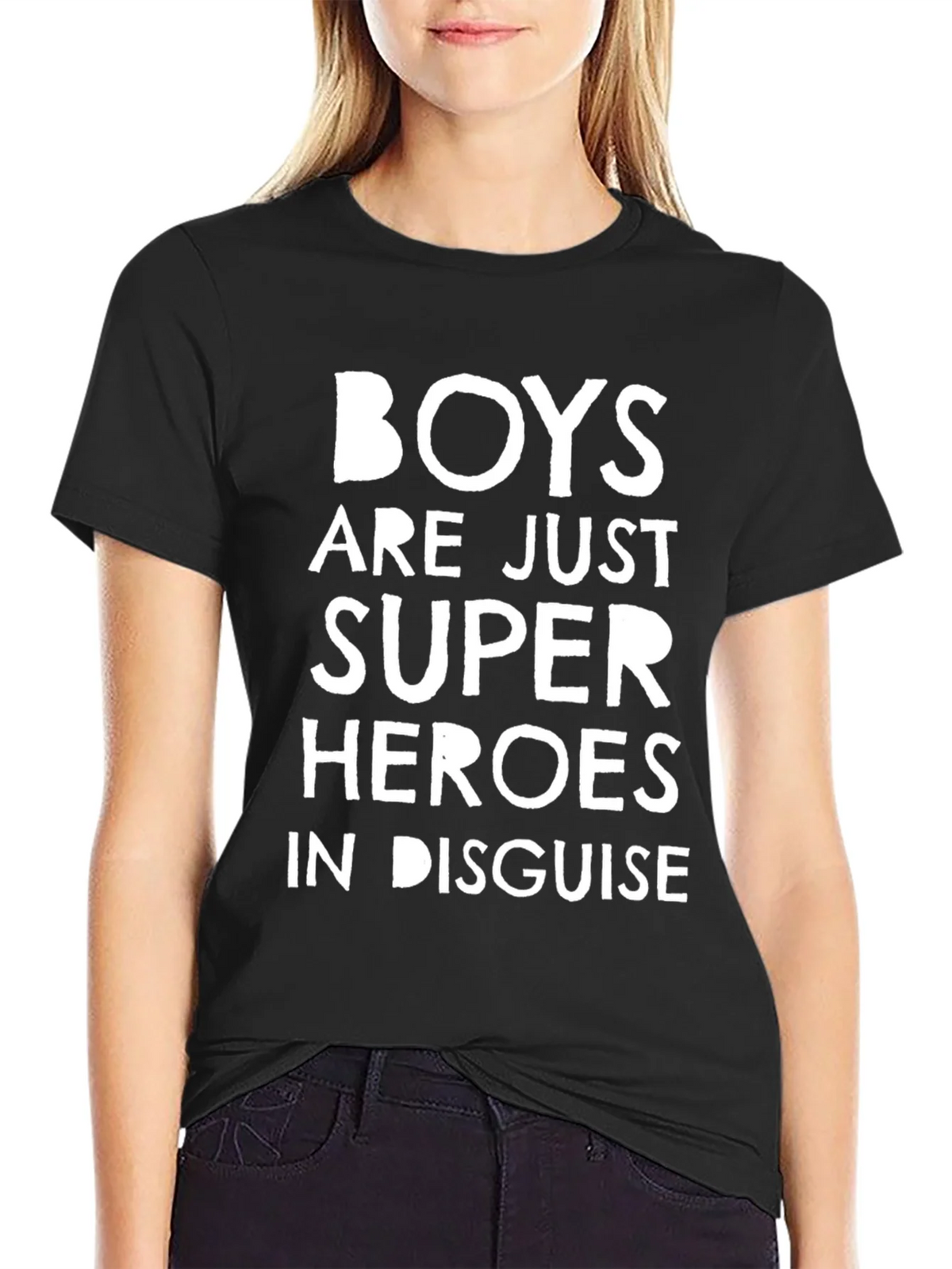 Boys are Super Heroes T-Shirt - Black Graphic Tee product image 2