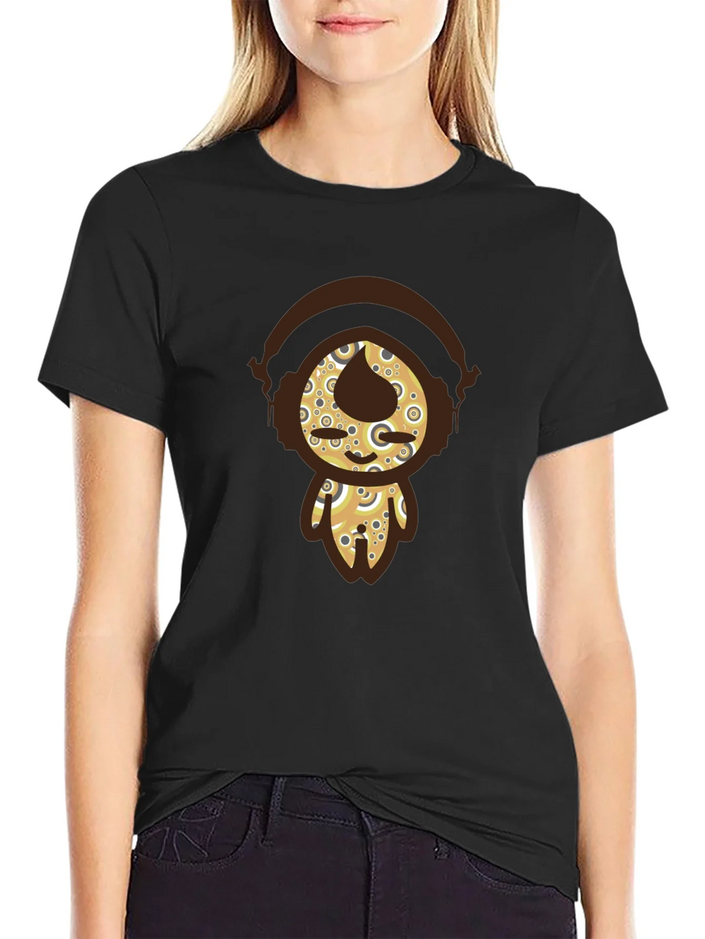 Funky Character Graphic Tee - Black Cotton product image 2