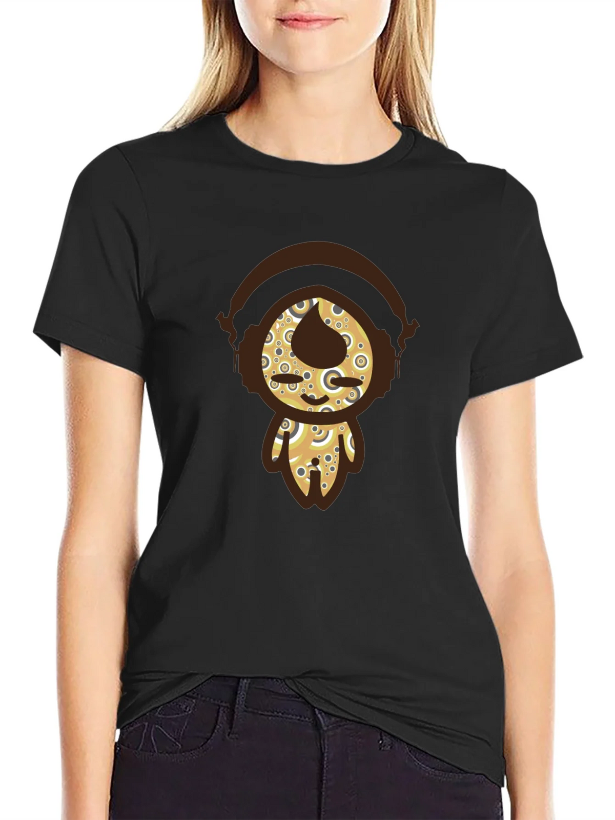 Funky Character Graphic Tee - Black Cotton product image 2