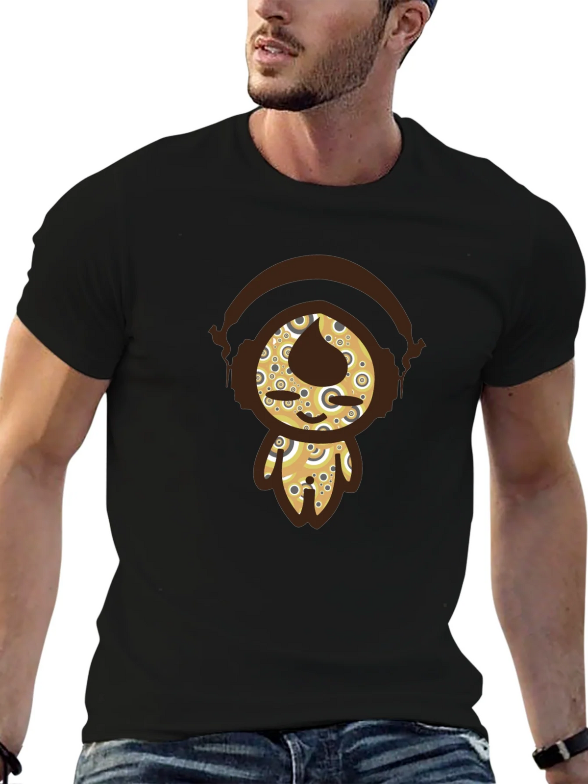 Funky Character Graphic Tee - Black Cotton product image 6