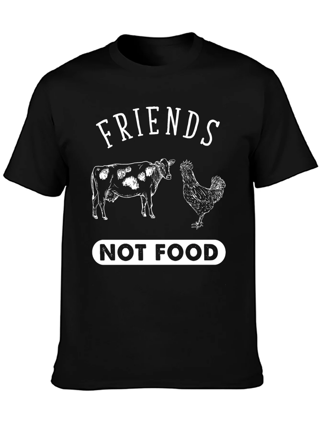 Friends Not Food T-Shirt Vegan Vegetarian Cow Chicken Tee product image 3