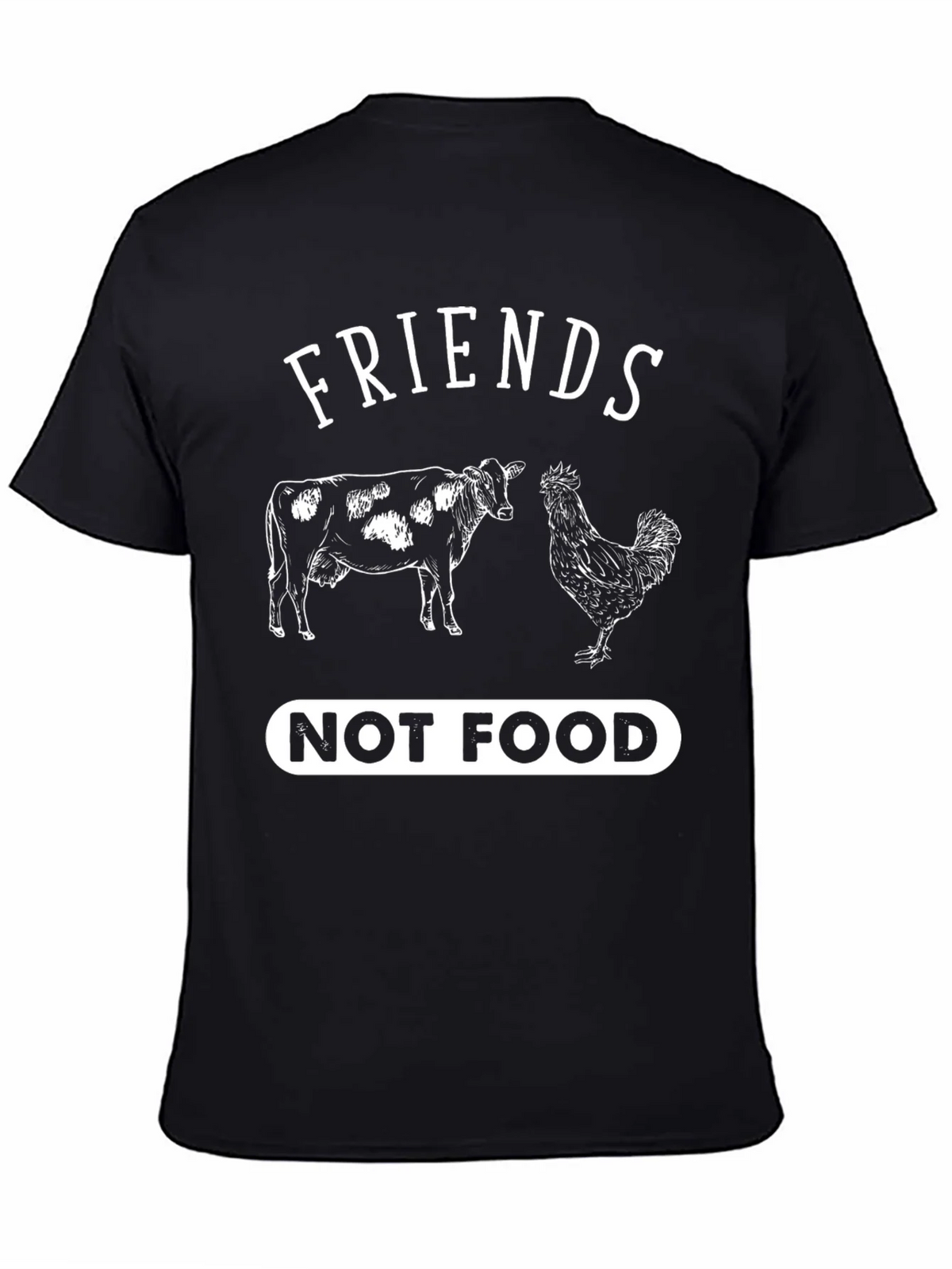 Friends Not Food T-Shirt Vegan Vegetarian Cow Chicken Tee product image 4