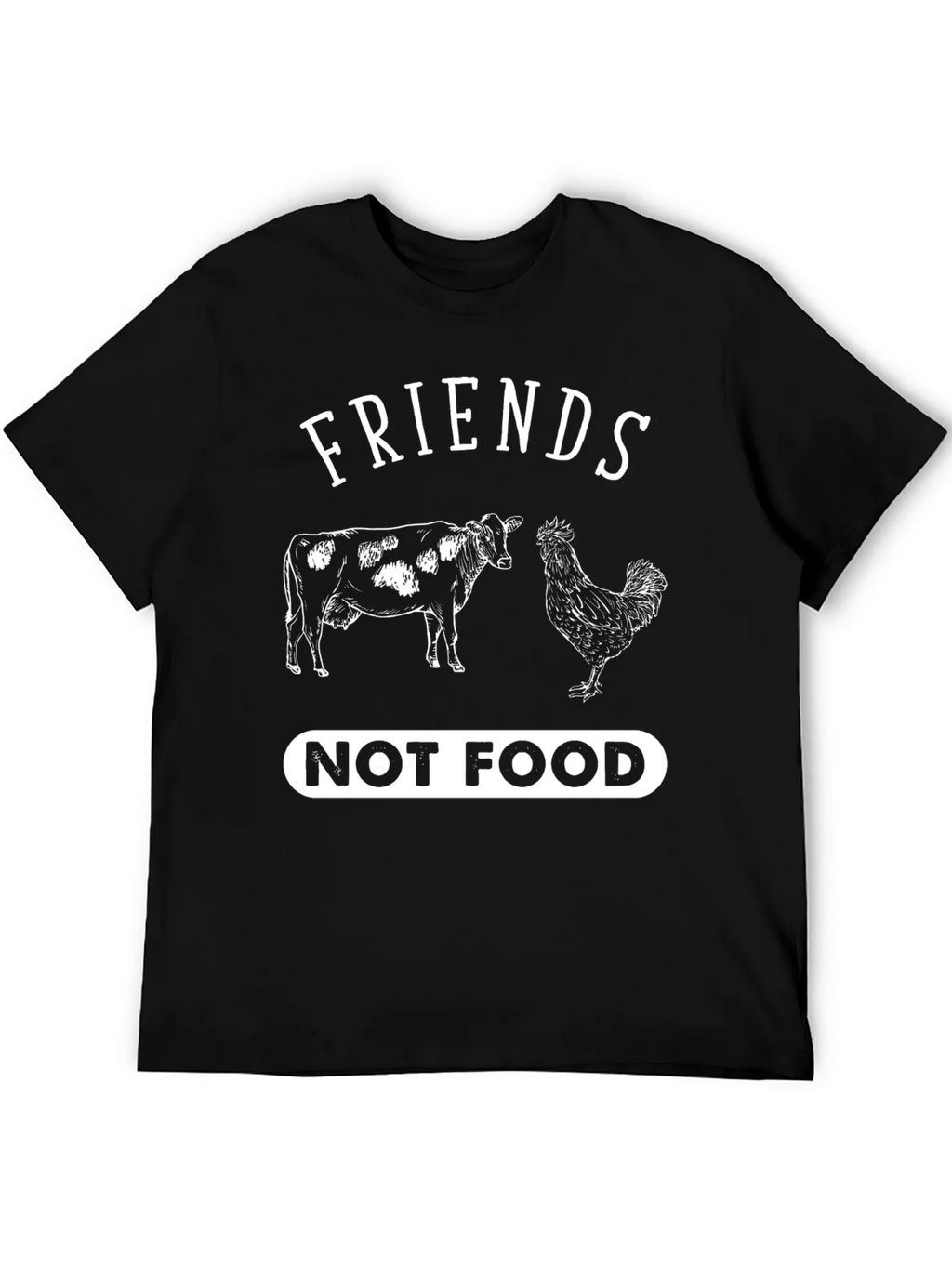 Friends Not Food T-Shirt Vegan Vegetarian Cow Chicken Tee product image 5