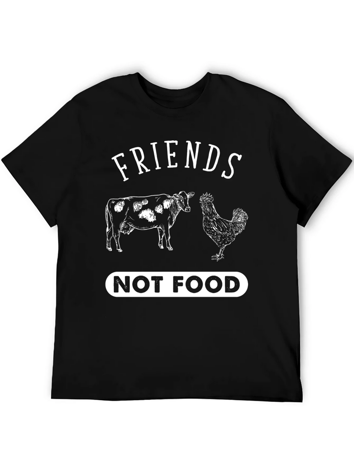 Friends Not Food T-Shirt Vegan Vegetarian Cow Chicken Tee product image 5