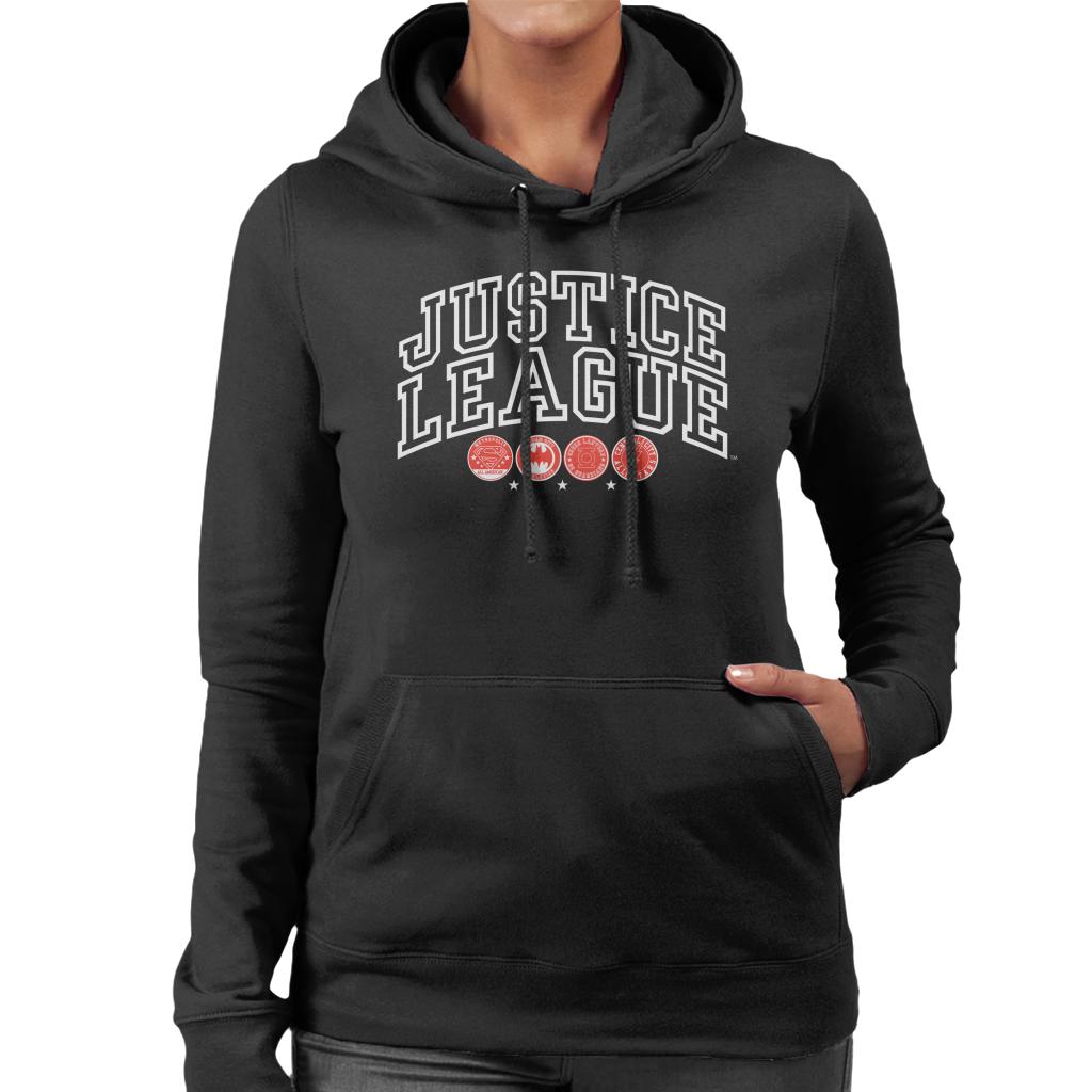 Justice League Character Logos Women's Hooded Sweatshirt product image 1