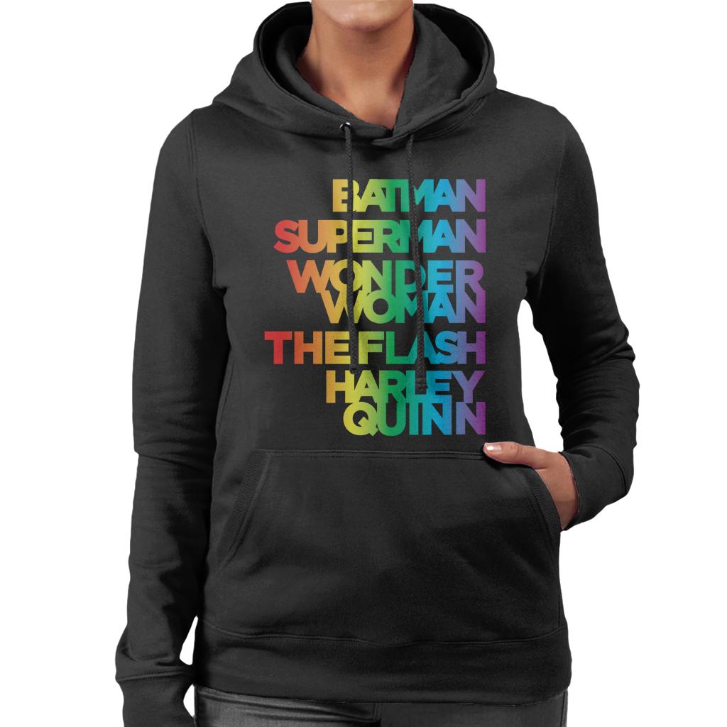 Justice League Characters Rainbow Women's Hooded Sweatshirt product image 1