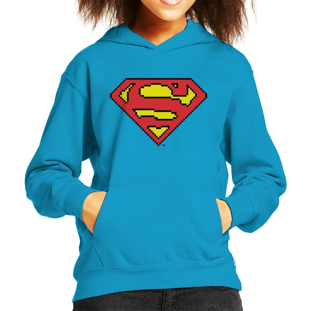 Superman Pixelated Logo Kid's Hooded Sweatshirt product image 1