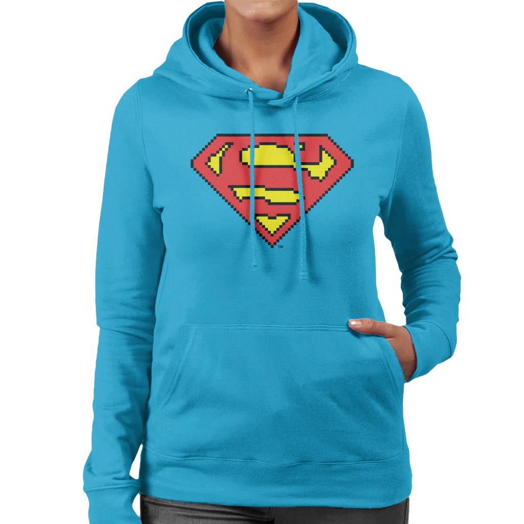 Superman Pixelated Logo Women's Hooded Sweatshirt product image 4