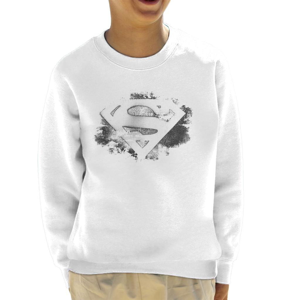 Superman Faded Black And White Logo Kid's Sweatshirt product image 1