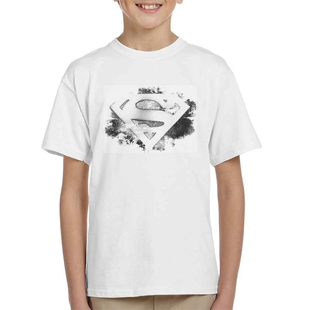 Superman Faded Black And White Logo Kid's T-Shirt product image 1